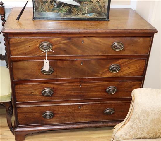 A mahogany George III provincial four drawer chest W.92cm